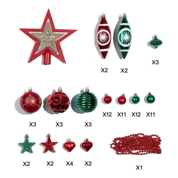 Navidad Adornos X73 Bolas Estrellas Figuras Collar Puntal Único