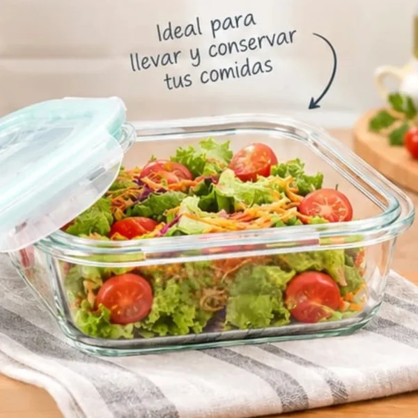 Set X9 Tuppers Vidrio Herméticos Microondas Horno Freezer Transparente