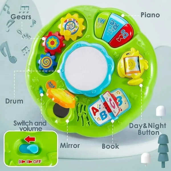 Mesa Didactica Actividades Con Sonido Y Pianito Para Bebe Celeste