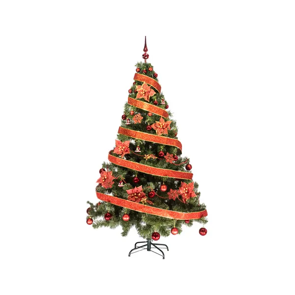 Arbol Navidad Tronador De Lujo 1,80mts+kit60 Rojo Decoración Color Verde