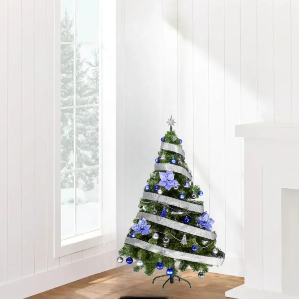 Arbol de Navidad Tronador Verde 1,50mts Azul Plata X40