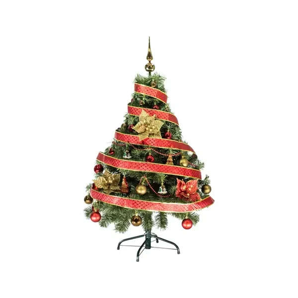Arbol Navidad Tronador 1,20mts + Kit 30 Rojo Oro Cybermonday Verde