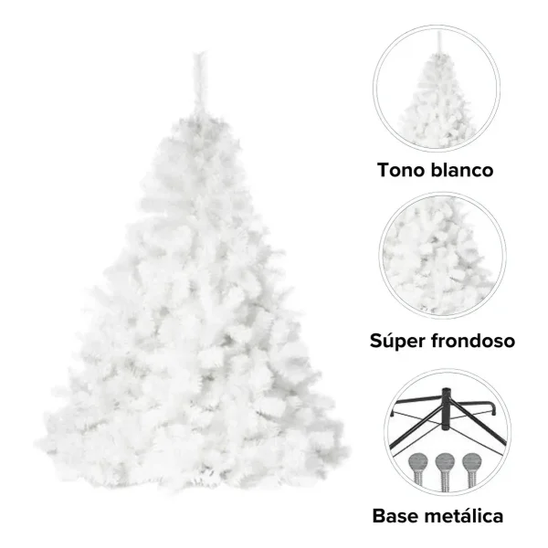 Arbol De Navidad Extra Lujo Patagonia Blanco 1,80mts