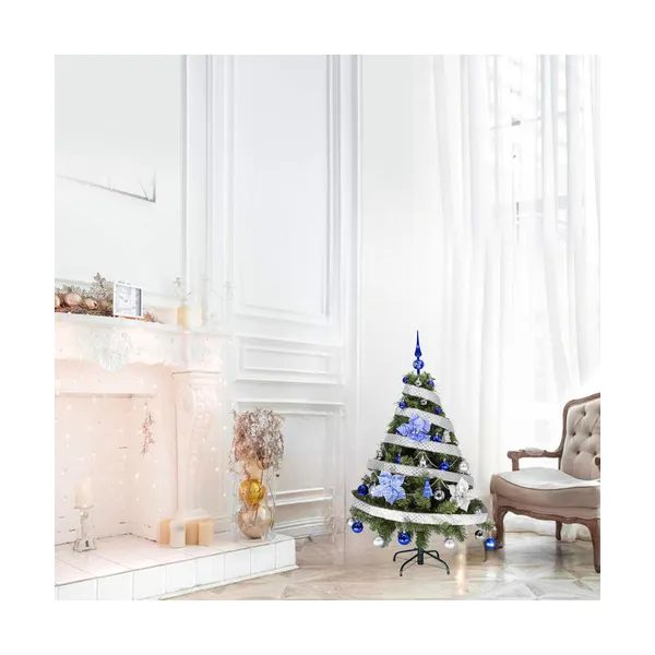 Arbol Navidad Tronador 1,20 + Kit 30 Azul Plata Black Friday