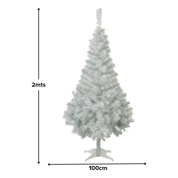 Arbol De Navidad 2mts Canadian Spruce Blanco Plata