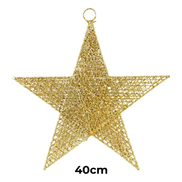 Estrella Adorno Colgante Decoración Navideño Navidad 40cm Dorado