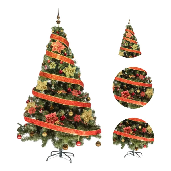 Arbol De Navidad Tronador Lujo 1,80mts Con Adornos Kit X60