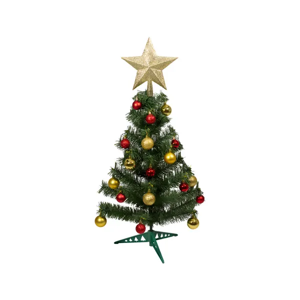 Arbol De Navidad Decorado Arbolito 90cm Pino Carioca Color Rojo/oro