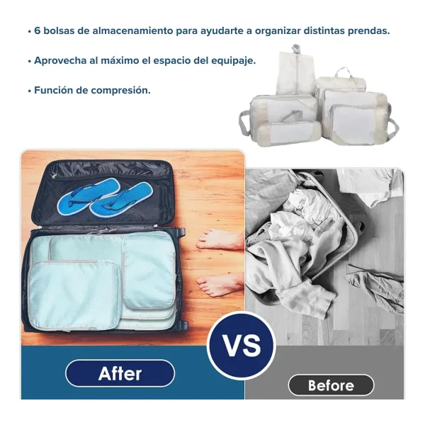 Organizador De Valija Set X6 Neceser De Viaje Estuche Avión