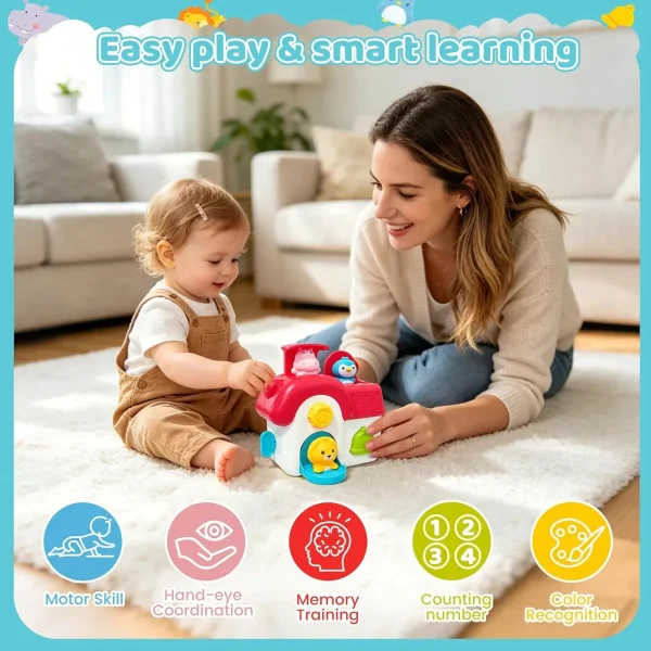 Juguete Interactivo Casa Pop Up Animales Botones Bebe