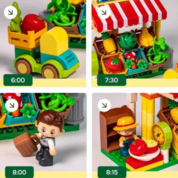 Set Bloques Construcción Juguete Mercado 100 Piezas Puzzle 100