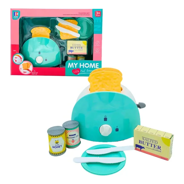 Tostadora De Juguete Con Accesorios Color Agua