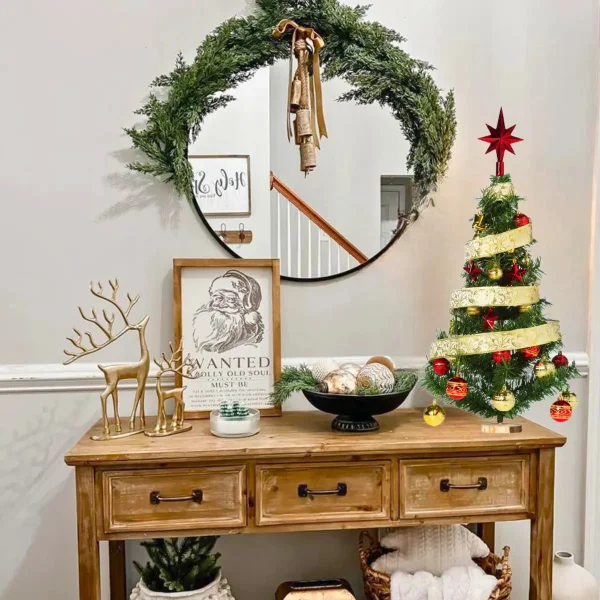 Arbolito De Navidad 80cm Con Adornos 30 Piezas Rojo Oro Rojo Y Oro