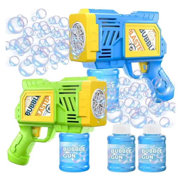 Burbujero Automático Pistola Lanzador Burbujas Luz Led Niños Rojo