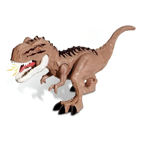 Muñeco Dinosaurio T-rex Juguete Articulado Con Luz Y Sonido T-rex Marrón Claro