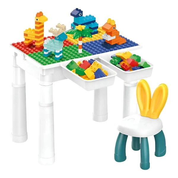 Mesa Didactica De Construccion Con Bloques Y Silla 102 Pzs