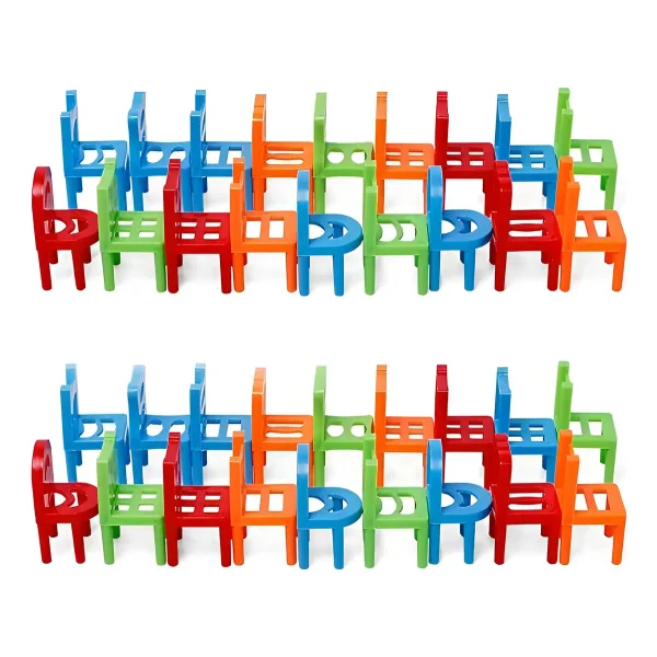 Juego Mesa Torre Sillas Equilibrio Marca Expreso Polar Apilable 24 Pzas Rojo