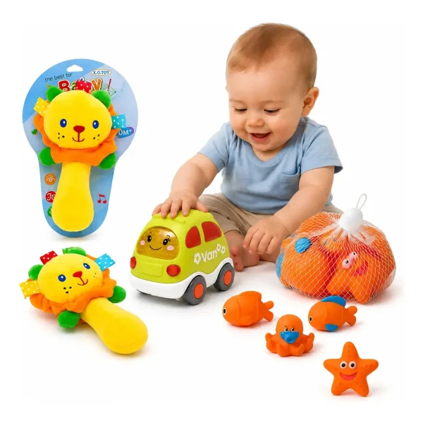 Juguetes Para Bebes Bundle X3 Sonajeros Didacticos Sensorial Multicolor