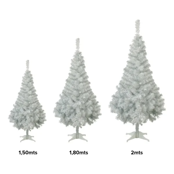 Arbol De Navidad 2mts Canadian Spruce Blanco Plata
