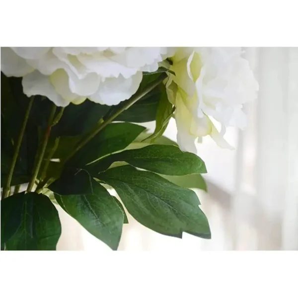 Ramo De Peonias Pack X3 Flores Artificiales 40cm Deco Hogar Blanco
