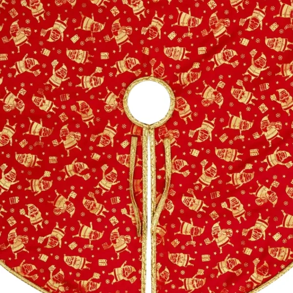 Cubre Pie Arbol Navidad Funda Adornos Decoracion Rojo
