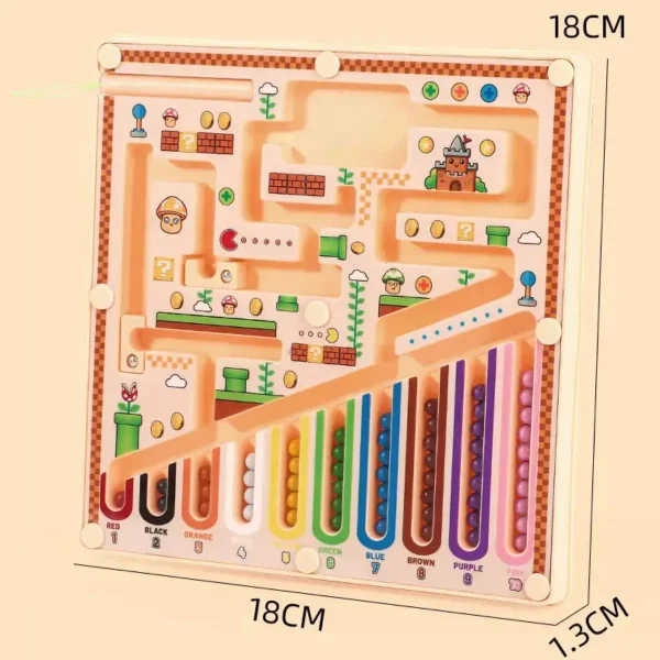 Juego Magnético Laberinto Bolitas Lápiz Colores Niños Beige