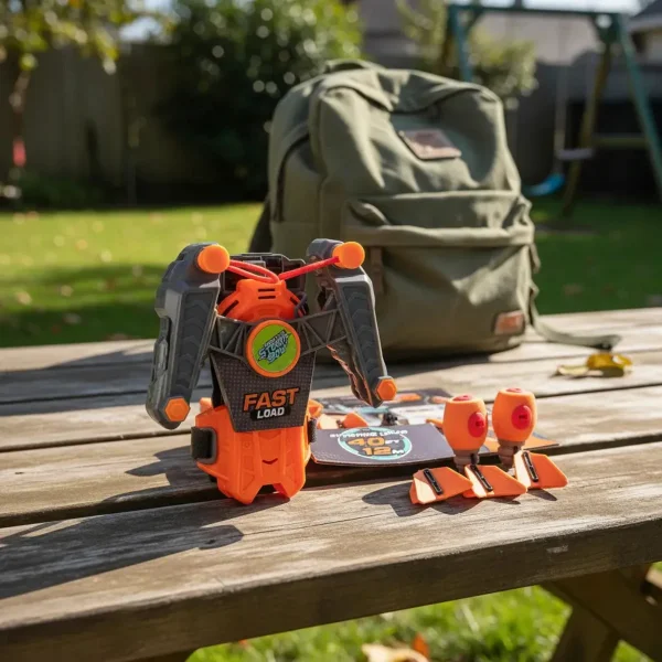 Arco Y Flecha Juguete Lanzador Para Niños Dardos De Espuma Naranja