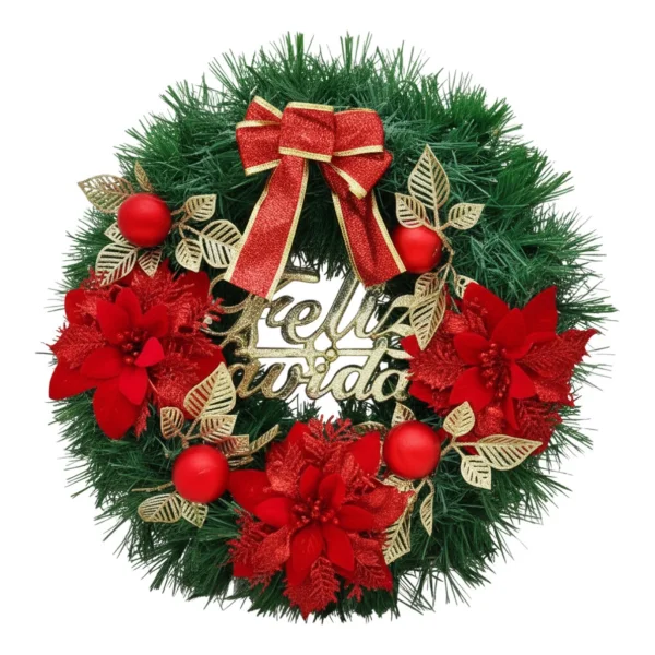 Corona Navidad 40 Cm Adorno Para Puerta Decoracion Navideña