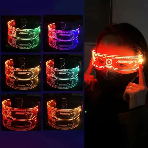 Anteojos Luminosos Neón Fiesta Cotillón Lentes Led Futurista Multicolor