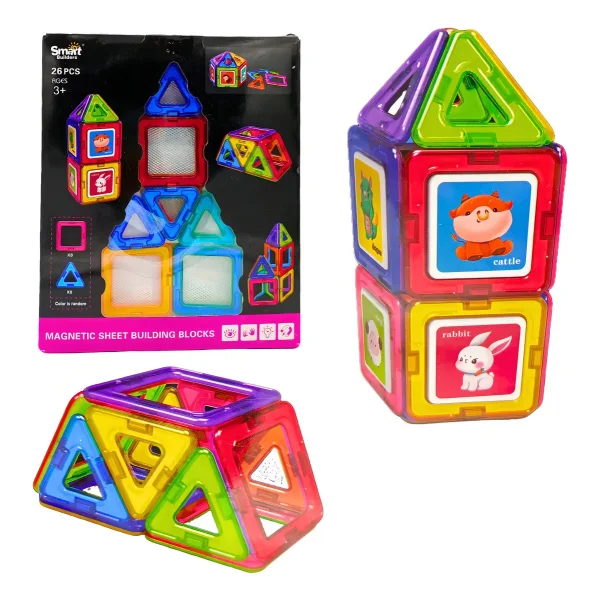 Bloques Magneticos Con Imanes Didacticos 26 Piezas