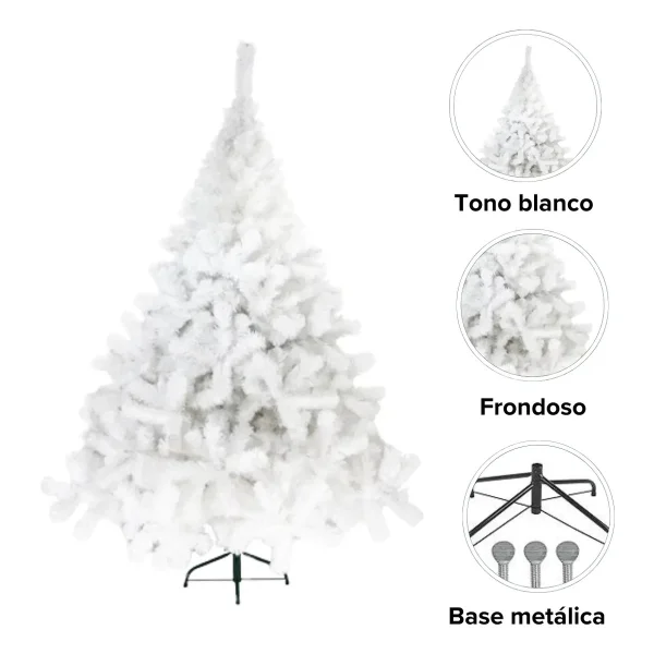 Arbol De Navidad Blanco Montañes Deluxe 2,10mts