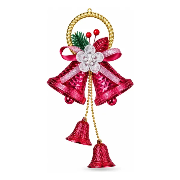 Adorno Campana Navideña Colgante Navidad Deco Arbol Puerta Rojo