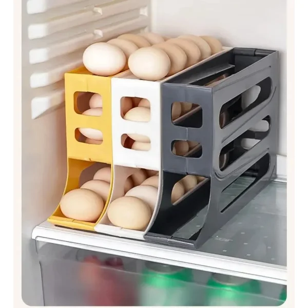 Huevera Organizador Deslizante 30 Huevos Heladera Cocina Gris Oscuro