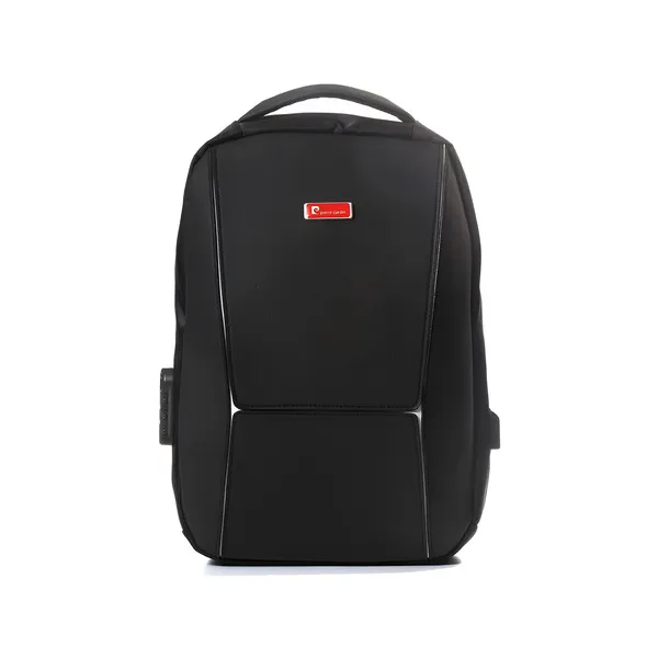 Mochila Pierre Cardin Portanotebook Color Negro Diseño De La Tela Liso