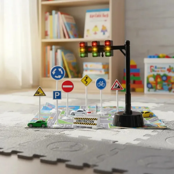 Set Señales Viales Educativo Autos Semáforo Luz Sonido Mapa Multicolor