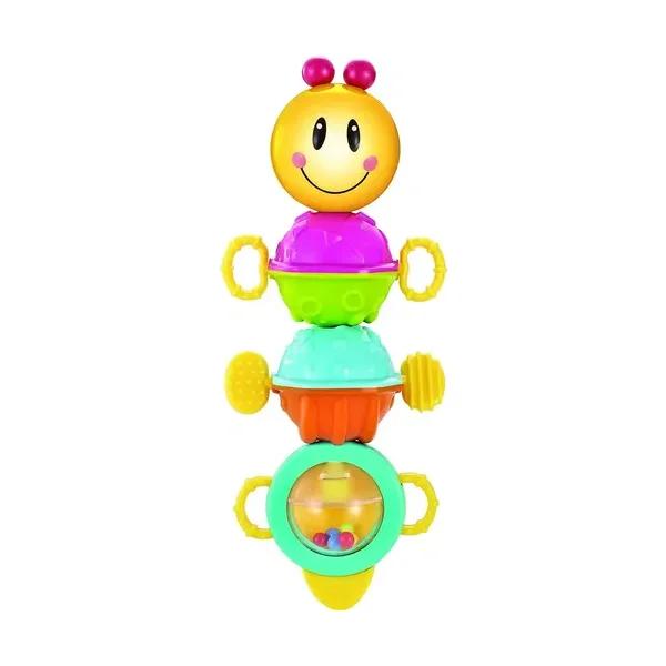 Sonajero Oruga Movil Musical Luz Sonido Bebe Didactico Amarillo