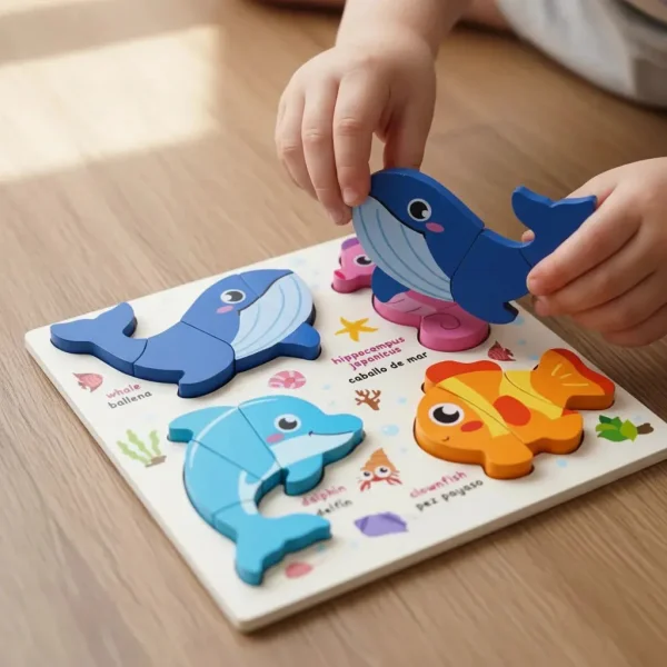 Juego De Encastre Rompecabezas 3d Madera Didáctico Niños Bosque
