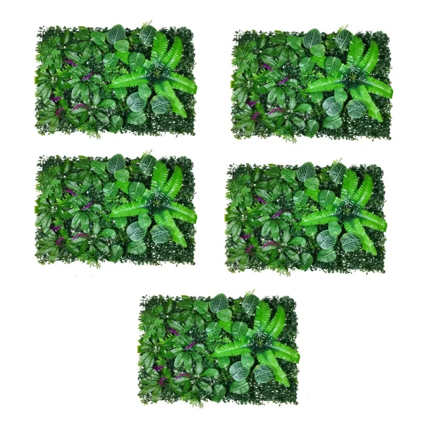 Jardin Vertical Artificial Verde Pack X5 Muro Pared 40x60cm Verde