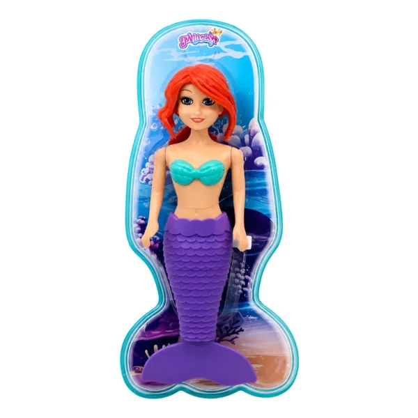 Juguete Para Agua Muñeca Sirena A Cuerda Pileta Tina Mermaid Turquesa