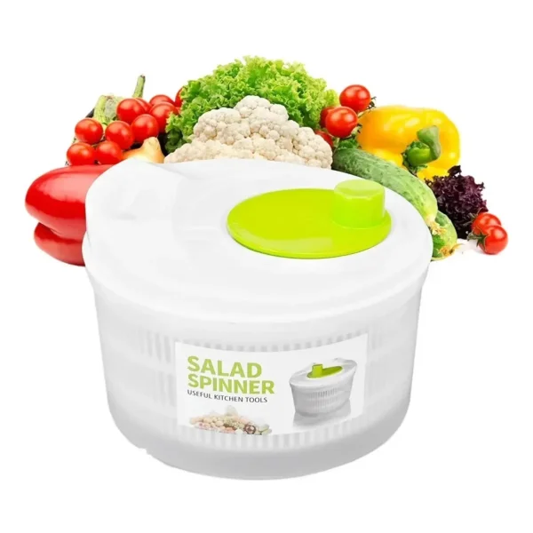 Centrifugador Escurridor Secador Manual Verduras Ensaladas Blanco