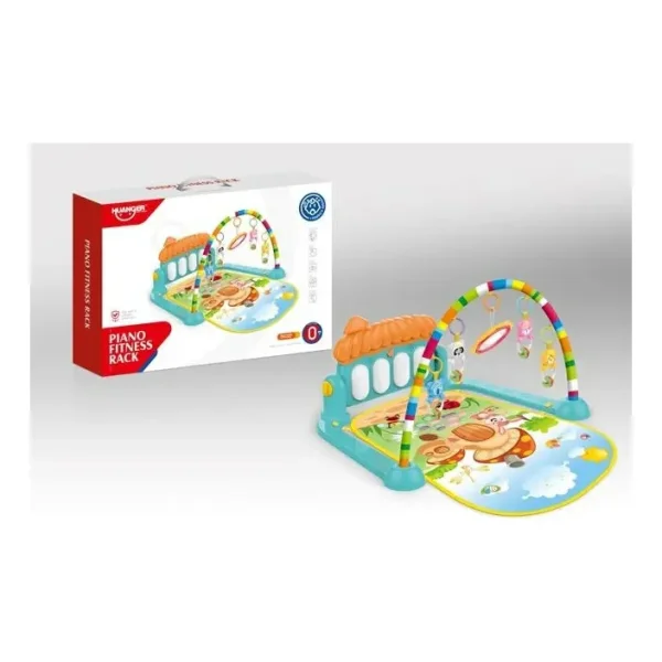Gimnasio Musical Bebe Piano Didactico Verde Animales 3 En 1
