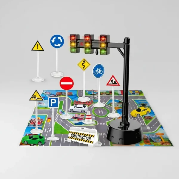 Set Señales Viales Educativo Autos Semáforo Luz Sonido Mapa Multicolor