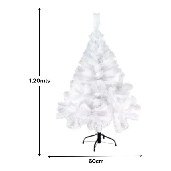 Arbol De Navidad Blanco Tronador De Lujo 1.2mts
