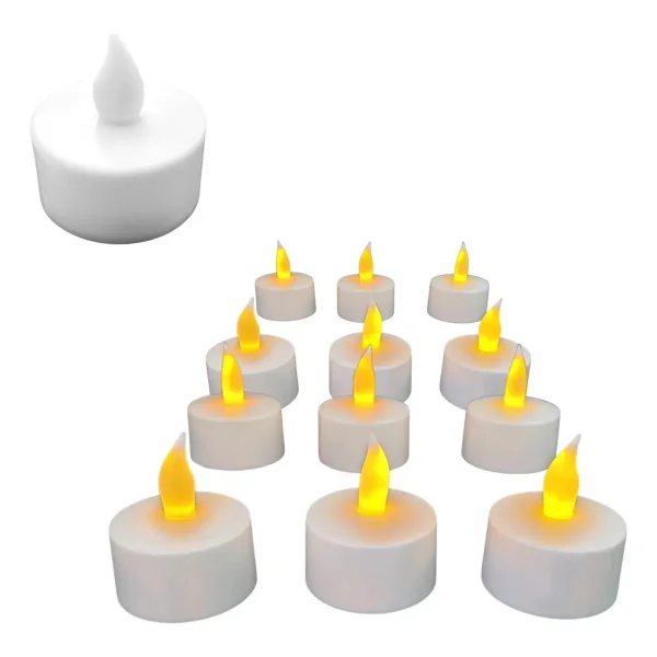 Velas Pack X48 Velita Luz Led Calida Vela Pilas Incluidas Blanco Tealight