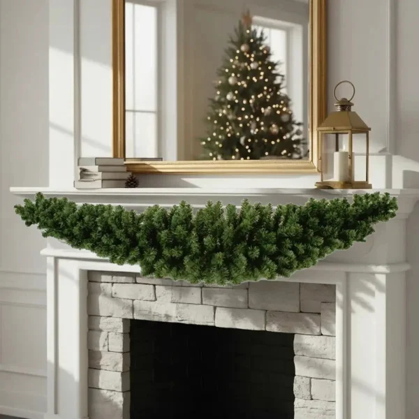 Guirnalda Muerdago Curvo Navidad 2m X30cm Deluxe X2 Unidades Verde Muerdago Curvo