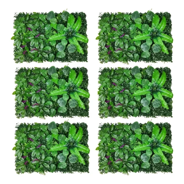 Jardin Vertical Artificial Verde Pack X5 Muro Pared 40x60cm Verde