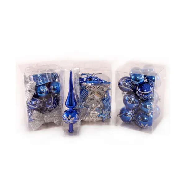 Kit Adornos Navidad Azul Plata 72 Piezas - Envío Gratis!