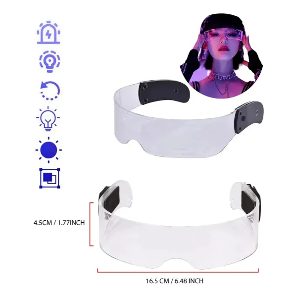 Anteojos Luminosos De Neón Para Fiesta Cotillón Led Acrílico Multicolor