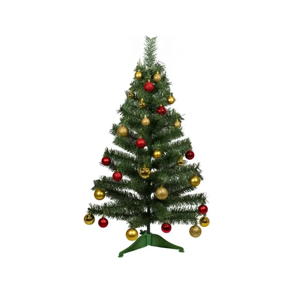 Arbol De Navidad Decorado Arbolito 1.20m Pino Carioca Color Rojo/oro