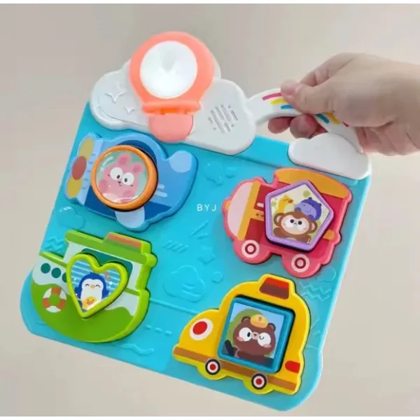 Tablero Interactivo Encastre Bebé Montessori Luz Sonido Rosa